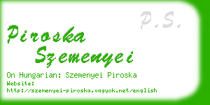 piroska szemenyei business card